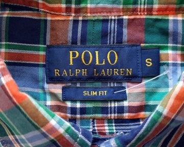 POLO RALPH LAUREN OXFORD Slim Fit Kolorowa Męska Koszula w Kratkę S