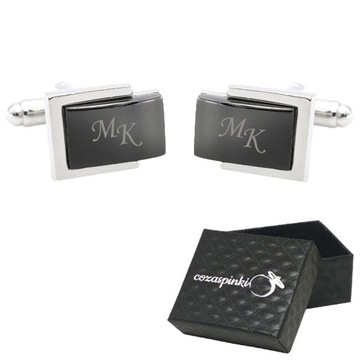 Spinki do mankietów INICJAŁY eleganckie ŚLUB