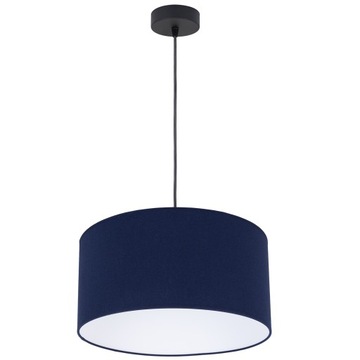 LAMPA WISZĄCA SUFITOWA MAXI ABAŻUR GRANATOWY TKANINA LED