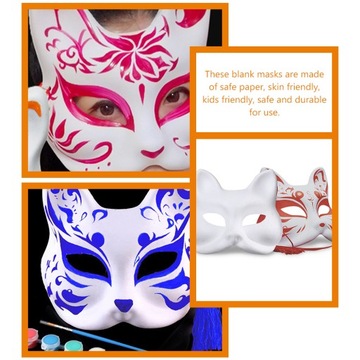 МАСКА КОШКИ КРАСКА МАСКИ ДЛЯ ДЕТЕЙ С РАЗНЫМИ ЖИВОТНЫМИ 6 ШТ.