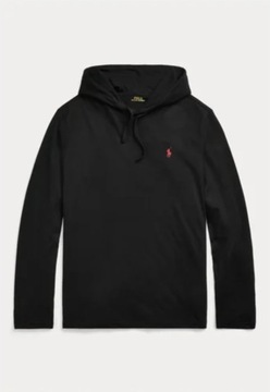 Polo Ralph Lauren koszulka z długim rękawem czarna kaptur r.170 longsleeve