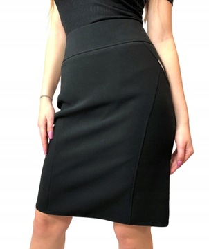 SPÓDNICA OŁÓWKOWA Z PODSZEWKĄ CZARNA R.42