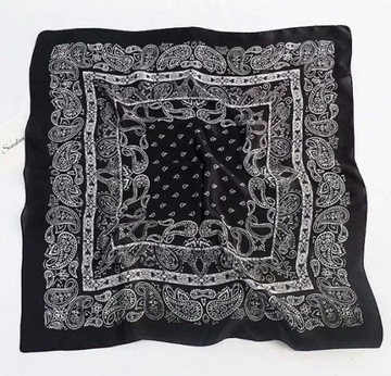 ШАРФ GAWROSZKA, БАНДАНА, МАЛЕНЬКИЙ ШАРФ, черный, 70/70