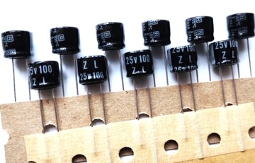 [20szt] 100uF 25V Low Imp. Rubycon seria ZL
