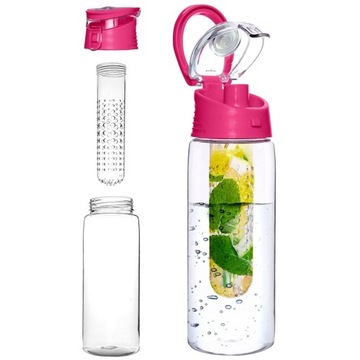 BUTELKA NA WODĘ Z WKŁADEM NA OWOCE 650ml NATURALNY OWOCOWY SMAK WODY