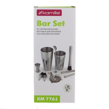 BARTMAN SET 6 EL СТАЛЬНОЙ ШЕЙКЕР МЕРА, ЛОЖКА, СИТНО, ПЕСТИЛЬ