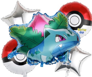 Balony foliowe BULBASAUR POKEMON POKEBAL URODZINY