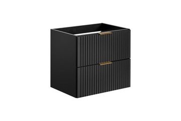 Szafka Łazienkowa Wisząca Pod Umywalkę 2 Szuflady Czarna Laminowana 60 cm