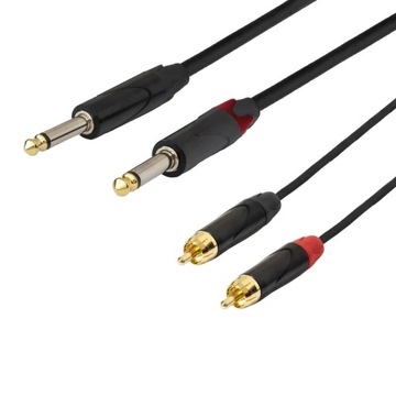 Аудиокабель — 2x RCA — 2x Jack Mono — 1 метр — SSQ RCAJM3