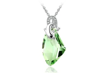 Piękny srebrny naszyjnik Swarovski Crystal delfin