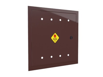 DRZWICZKI REWIZYJNE 50x50 BRĄZOWE SKRZYNKA GAZOWA