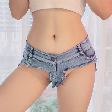 2022 New Women's Sexy Low Waist Thong Denim Jeans