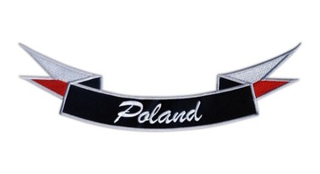 Naszywka Szarfa Poland z flagami Polski HAFT