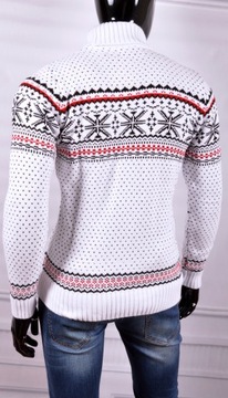 Мужской норвежский свитер с воротником-стойкой и воротником-стойкой.