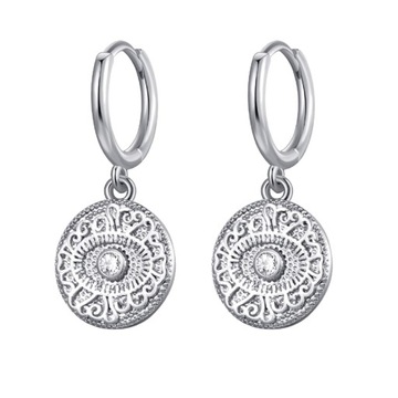 Boho Round Coin Cubic Zirconia Silver Gold