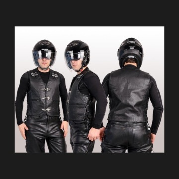 КОЖАНЫЙ ЖИЛЕТ С КАРАБИНАМИ ЧОППЕР размер М