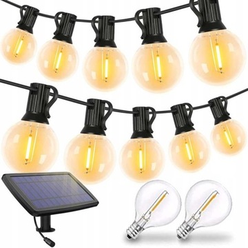 GIRLANDA SOLARNA OGRODOWA DŁUGA LAMPKI 25 LED KULK