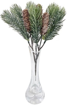 SZTUCZNA GAŁĄZKA świerku szyszki 26cm ŚWIERK x3