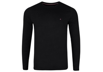 TOMMY HILFIGER TRIČKO S DLHÝM RUKÁVOM TOMMY LOGO LONG SLEEVE BLACK r.M