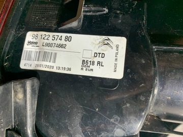 CITROEN C3 2020 SVĚTLO PRAVÁ ZADNÍ 9812257480