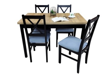 Stół rozkładany 70x120/160 + 4 krzesła LOFT salon