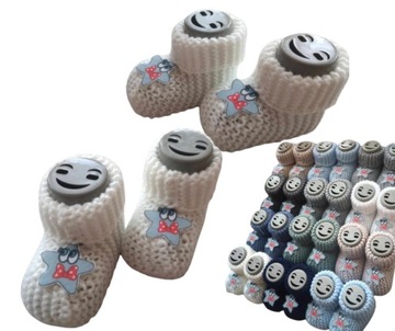 Wełniane skarpetki BUCIKI niemowlęce r 16-18 0-3M
