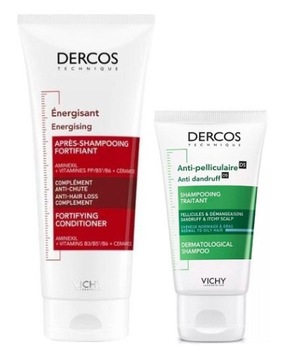 VICHY Dercos wzmacniająca ODŻYWKA przeciw Wypadaniu włosów 200ml zestaw