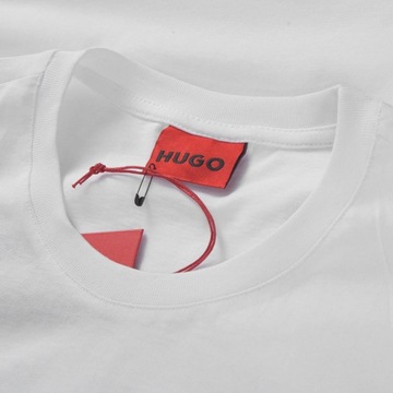 T-shirt koszulka Hugo Boss Biała Srebrne logo r.M