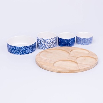Набор из 4 сервировочных тарелок WHITE&BLUE.
