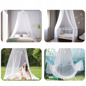 MOSKITIERA NAD ŁÓŻKO BALDACHIM OSŁONA SIATKA OWADY KOMARY BIAŁA XXL