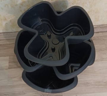 Садовый цветочный горшок Черный каскадный вертикальный цветочный горшок 3 модуля ПРОСПЕРПЛАСТ