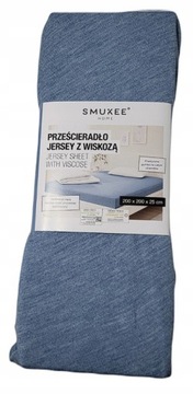 PRZEŚCIERADŁO jersey z gumką 200x200x25 z wiskozą