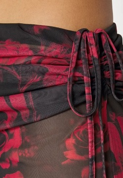 Jaded London Czerwona Spódnica Maxi Długa W Kwiatowe Wzory S