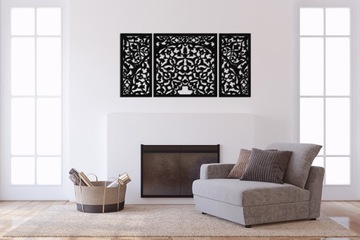 AŻUROWY DEKOR ŚCIENNY ,KWIATOWY ORNAMENT, ZAGŁÓWEK