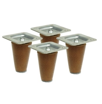 Nogi drewniane bukowe orzech proste 6 cm zestaw