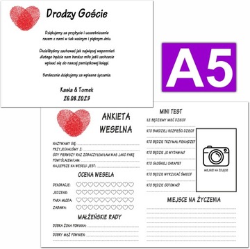 Księga Gości Weselnych na wesele 3D LOVE + ankieta weselna