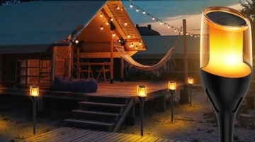 4 светодиодных солнечных лампы ФОНАРЬ С ПРИВОДОМ Пламя 65 см Сильное ПРЕМИУМ