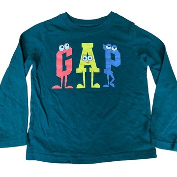 GAP BLUZA LONGSLEEVE DZIECKO CHŁOPIEC DUŻE LOGO Rozm. 4 lata 104 cm