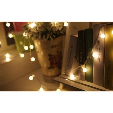 Шарики Fairy Lights Питание от батареек, 80 светодиодов Теплые белые шарики