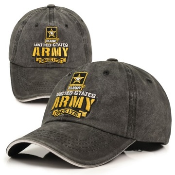 Czapka z daszkiem bejsbolówka jeans ARMY czarna