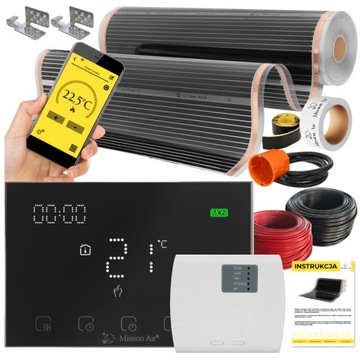 ZESTAW Mission Air Folia Mata Grzewcza PODCZERWIEŃ 100cm I 2m² 160W/m² PTC