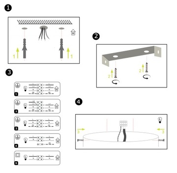 ЦВЕТНОЙ ПОТОЛОЧНЫЙ СВЕТИЛЬНИК, ПОТОЛОЧНЫЙ СВЕТИЛЬНИК, ПОДВЕСНАЯ ЛЮСТРА, 4 ЦВЕТА LED MULTICOLOR