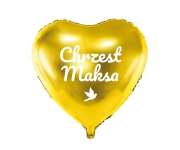 Zestaw dekoracja balon CHRZEST złoto + BUTLA HEL