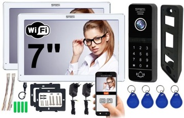 Wideodomofon dwa monitory WiFi Czytnik kart 5TECH.