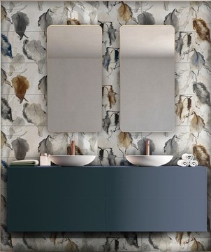 Obraz liście płytki ceramiczne 120x120