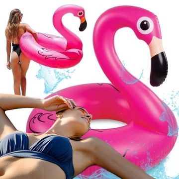 KOŁO DMUCHANE DUŻE MATERAC DO WODY DO PŁYWANIA BASENU FLAMING KÓŁKO 90CM XL