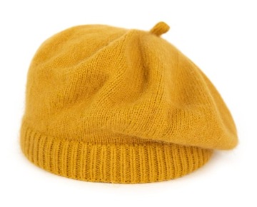 Beret Damski Klasyczny Francuski Angorowy Zimowy Jesienny Wiosenny Antenka