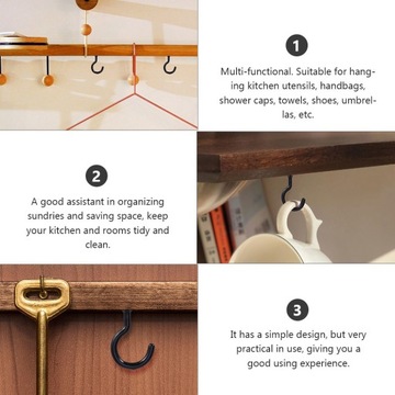 Haczyki z wkrętami Wkręcany kubek Metalowa czarna szafka na kubek