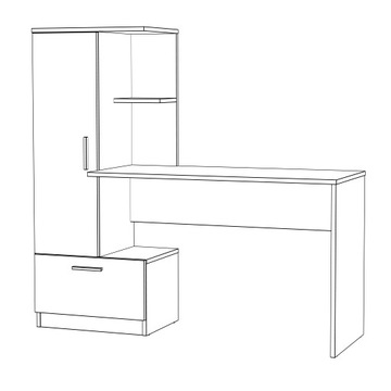 Современный стол с районом с зоной стойки белой полки