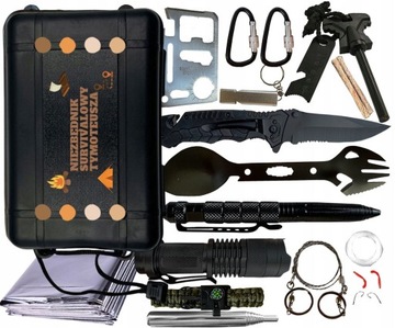 ZESTAW PREZENTOWY SURVIVALOWY NIEZBĘDNIK WOJSKOWY TURYSTYCZNY SURVIVAL